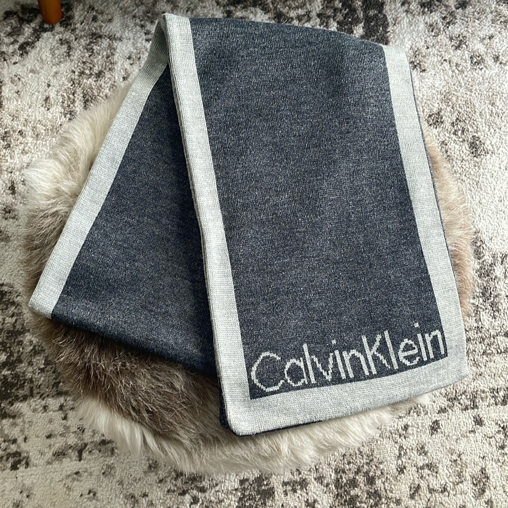 Unisex Gray Calvin Klein Scarf